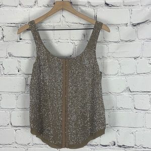NWT Renzo & Kai Silk Beaded Tank Top Sz Small